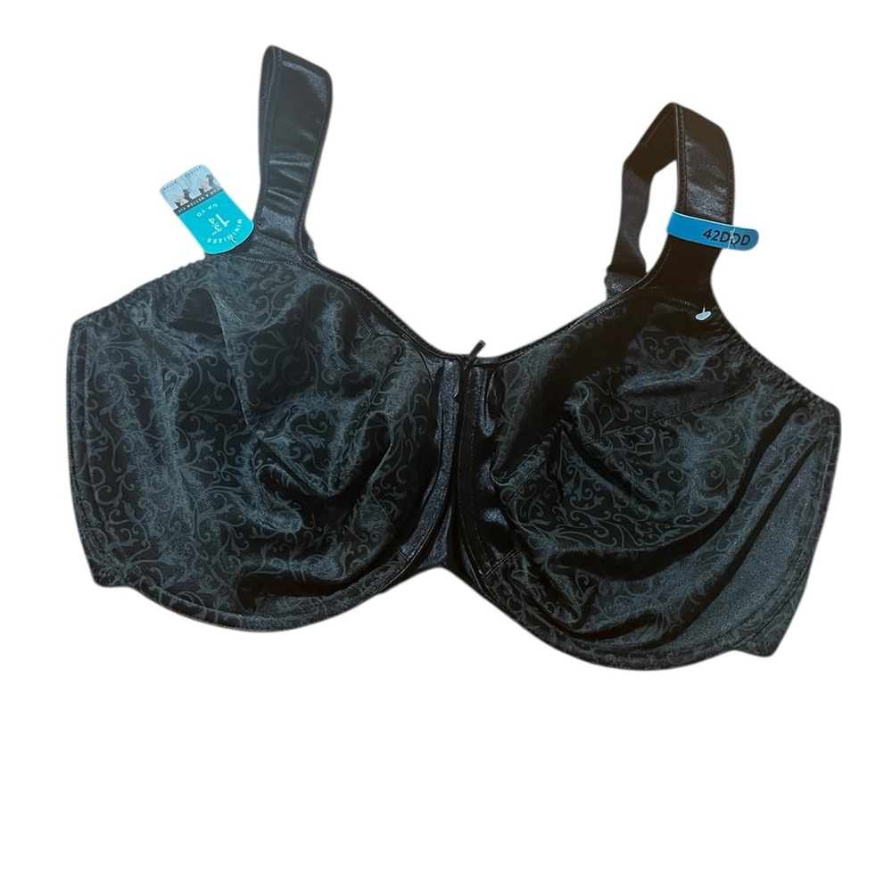 Womens 42DDD Black Full Coverage Underwire Bra Minimizer Support NWT